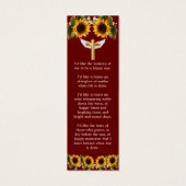 Burgundy Floral Memorial Funeral Bladwijzer Mini Visitekaartjes (Achterkant)