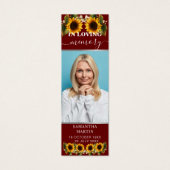 Burgundy Floral Memorial Funeral Bladwijzer Mini Visitekaartjes (Voorkant)