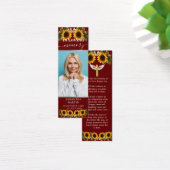 Burgundy Floral Memorial Funeral Bladwijzer Mini Visitekaartjes (Bureau)