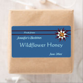 Burgundy Floral met Stripes Canning Etiket (Insitu)