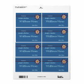 Burgundy Floral met Stripes Canning Etiket (Full Sheet)