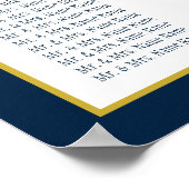 Burgundy Floral Navy Blue Wedding Seating Chart Poster (Hoek)