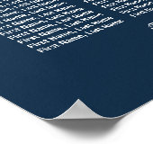 Burgundy Floral Navy Blue Wedding Seating Chart Poster (Hoek)