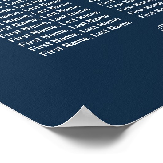 Burgundy Floral Navy Blue Wedding Seating Chart Poster (Hoek)