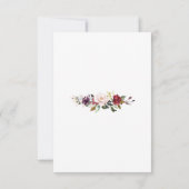 Burgundy Floral Number Wedden Save the Date (Achterkant)