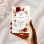 Burgundy Floral Pampas Grass Palm 50th Birthday Kaart<br><div class="desc">IEDERE LEEFTIJD! Het ontwerp van de elegante kaart met waterverf-gebrande bloemen,  gedroogd pampasgras en palmbladeren op een witte achtergrond. Het gebruik personaliseert hulpmiddel om uw info toe te voegen. Ga voor overeenkomende objecten naar mijn Pampas Floral Collectie.</div>