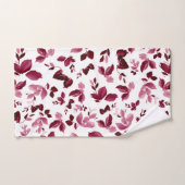 Burgundy Floral Pattern Waterverf Bath Towel Bad Handdoek (Handdoek)