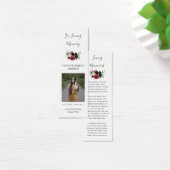 Burgundy Floral Photo Funeral Poem Bladwijzer Kaar Mini Visitekaartjes (Bureau)