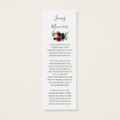 Burgundy Floral Photo Funeral Poem Bladwijzer Kaar Mini Visitekaartjes (Achterkant)