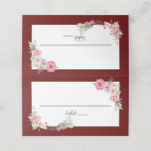 Burgundy Floral Plaatskaartje (Buitenkant ongevouwen)