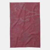 Burgundy Floral Print Background Theedoek (Verticaal)