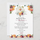 Burgundy Floral Pumpkin Thanksgiving menu (Voorkant)