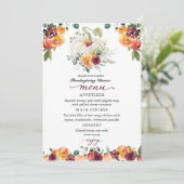 Burgundy Floral Pumpkin Thanksgiving menu (Staand voorkant)