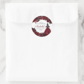 Burgundy Floral Quinceanera Round Stickers (Tas)