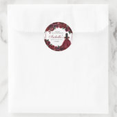 Burgundy Floral Quinceanera Round Stickers (Tas)