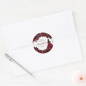 Burgundy Floral Quinceanera Round Stickers (Envelop)