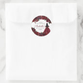 Burgundy Floral Quinceanera Round Stickers (Tas)