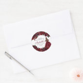 Burgundy Floral Quinceanera Round Stickers (Envelop)