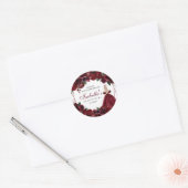 Burgundy Floral Quinceanera Round Stickers (Envelop)