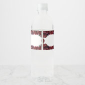 Burgundy Floral Quinceanera Water Fles Label Waterfles Etiket (Achterkant)