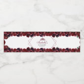 Burgundy Floral Quinceanera Water Fles Label Waterfles Etiket (Enkel label)