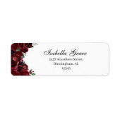 Burgundy Floral Return Address Label (Voorkant)