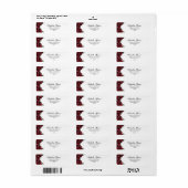 Burgundy Floral Return Address Label (Full Sheet)