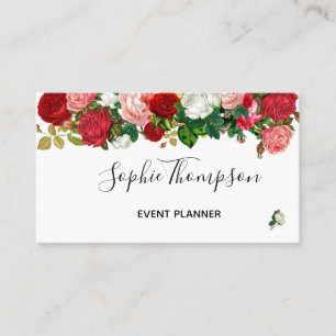 BURGUNDY FLORAL ROOS GARLAND STROOM VISITEKAARTJE