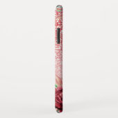 Burgundy Floral Roos Gold Glitter - Gepersonalisee Case-Mate iPhone Case (Achterkant/rechts)