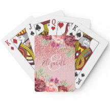 Burgundy Floral Roos Gold Glitter - Gepersonalisee