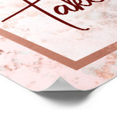 Burgundy Floral & Roos Gold Love is Sweet Treat Poster (Hoek)