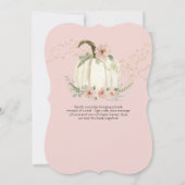 Burgundy Floral Rozen Gold Pumpkin Baby shower Inv Kaart (Achterkant)