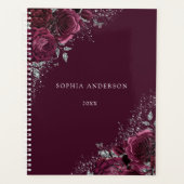 Burgundy Floral-Rozen: prachtig persoonlijk Planner (Voorkant)