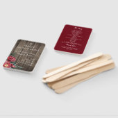 Burgundy Floral Rustic Barn Wood Weddenschap Handwaaier (Niet-gemonteerd)