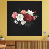 Burgundy Floral Rustic Canvas Afdruk (Insitu (Woonkamer))