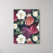 Burgundy Floral Rustic Canvas Afdruk (Voorkant)