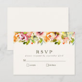 Burgundy Floral Rustic Country Weddenschap Eenvoud RSVP Kaartje (Voorkant / Achterkant)