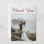 Burgundy Floral Rustic Gold Blush Roos Hartelijk d Bedankkaart (Voorkant)