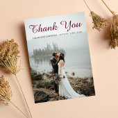 Burgundy Floral Rustic Gold Blush Roos Hartelijk d Bedankkaart