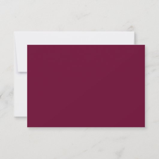 Burgundy Floral Rustic Gold Blush Roos Response RSVP Kaartje (Achterkant)