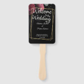 Burgundy Floral Rustic Handwaaier (Voorkant)