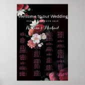 Burgundy Floral Rustic Poster (Voorkant)