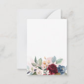 Burgundy Floral Rustic Save the Date Notitiekaartje (Achterkant)