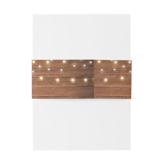 Burgundy Floral Rustic String Lights Wedding Uitnodigingen Wikkel (Achterkant Voorbeeld)