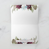 Burgundy Floral Rustic Twinkle Lights Dank je Kaart (Binnen)