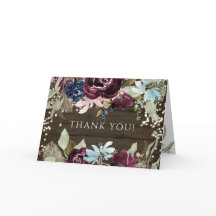 Burgundy Floral Rustic Twinkle Lights Dank je