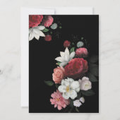 Burgundy Floral Rustic-verloving Kaart (Achterkant)