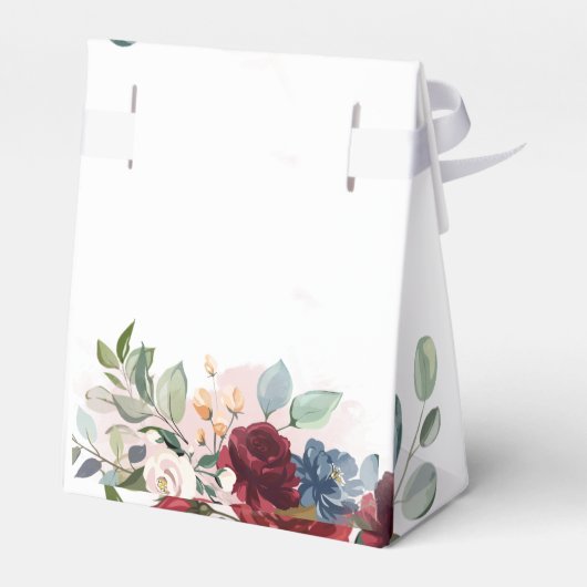 Burgundy Floral Rustic Wedding Bedankdoosjes (Achterkant)