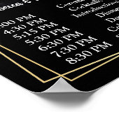 Burgundy Floral Rustic Wedding Order of Events P Poster (Hoek)