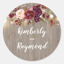 Burgundy Floral Rustic Wedding